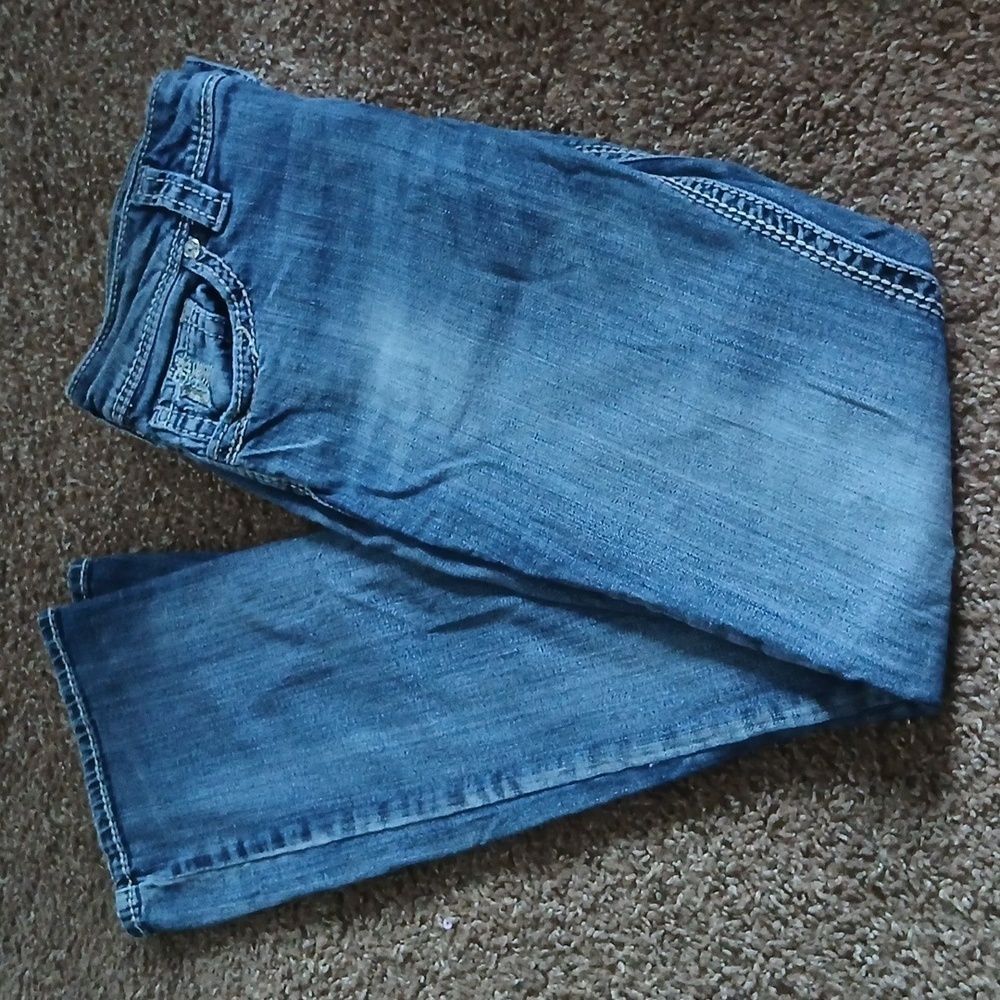 Silver jean co. Suki flap 17" denim blue jeans size 32